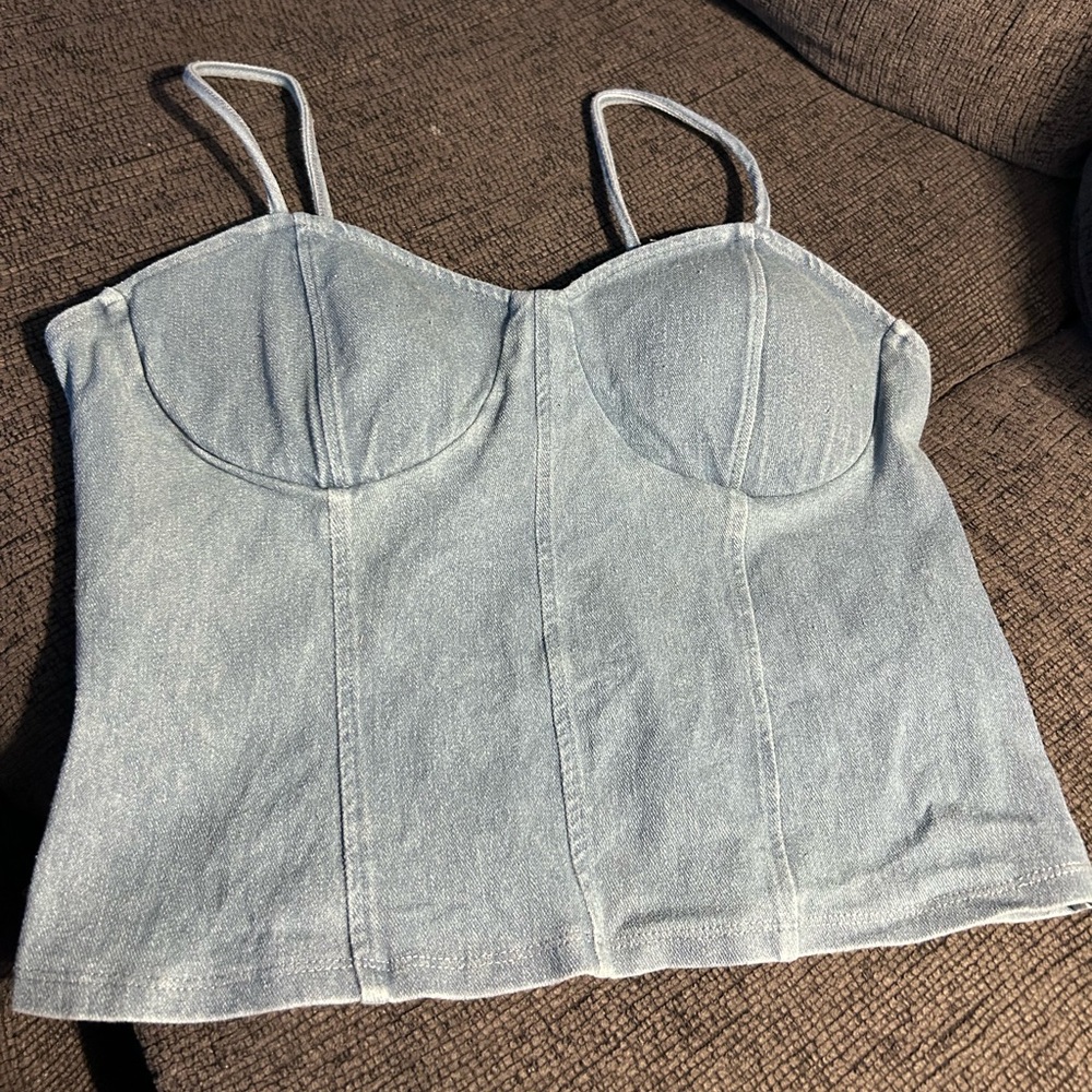 Almost Famous Light Blue Denim Camisole